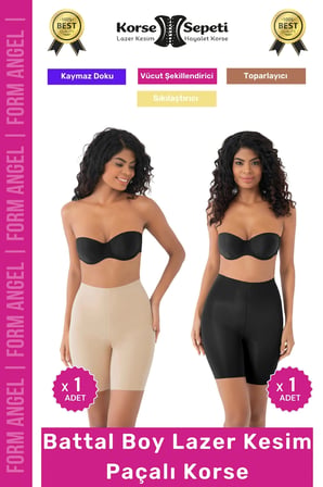 #Korse İz Yapmayan Kaymaz Toparlayıcı Sıkılaştıran Battal Boy Lazer Kesim Paçalı Korse 2'li Set