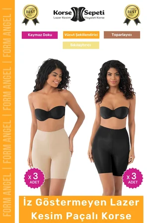 #Korse İz Yapmayan Kaymayı Önleyen Toparlayıcı Sıkılaştıran Lazer Kesim Paçalı Korse 6'lı Set