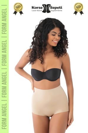 #Korse İz Yapmayan 2 Beden Küçülten Kaymaz Toparlayıcı Lazer Kesim Slip Korse 4'lü Set