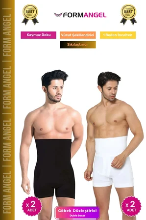 #BoxerKorse Göbek Düzleştirici Bel Basen Toparlayıcı Sıkılaştırıcı Duble Erkek Boxer Korse 4'lü Set