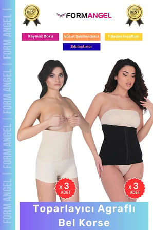 #AgraflıKorse Vücut Şekillendirici Toparlayıcı Sıkılaştırıcı Kadın Agraflı Bel Korse 6'lı Set