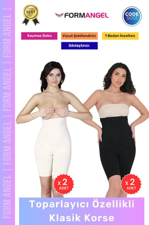 #Korse İz Göstermeyen Kaymaz Dikişsiz Vücut Şekillendiren Kalça Toparlayıcı Klasik Korse 4'lü Set