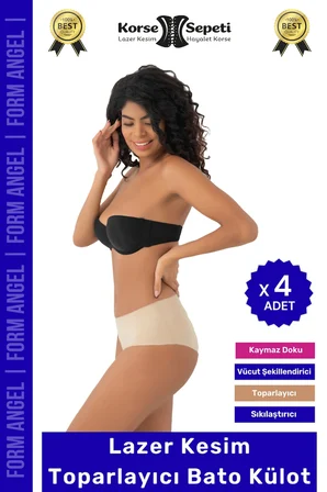 #BatoKülot Karın Basen Toparlayıcı Kaymaz İz Yapmaz Lazer Kesim Toparlayıcı Bato Külot - 4 Adet