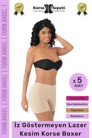 #Korse İz Göstermeyen Kaymaz Basen Toparlayıcı Şekillendiren Lazer Kesim Korse Boxer - 5 Adet