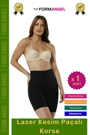 #Korse Lazer Kesim İz Göstermeyen Kaymaz Toparlayıcı Sıkılaştırıcı Paçalı Hayalet Korse - 1 Adet