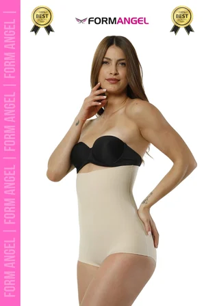 #Korse 2 Beden İncelten Lazer Kesim İz Göstermeyen Kaymaz Toparlayıcı Yüksek Bel Slip Korse - 1 Adet