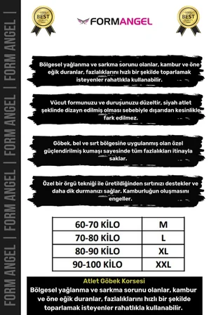 #ErkekKorse Dik Duruş Vücut Bel Göğüs Toparlayıcı Göbek Sıkılaştırıcı Erkek Korse Atlet - 3 Adet