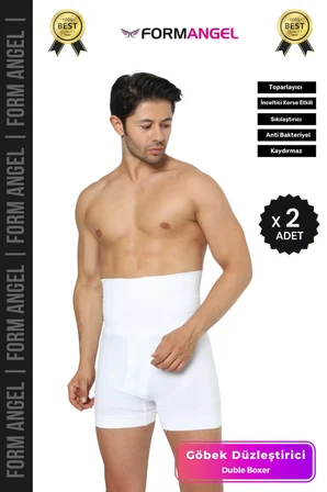 #BoxerKorse Göbek Düzleştirici Bel Basen Toparlayıcı Sıkılaştırıcı Duble Erkek Boxer Korse - 2 Adet