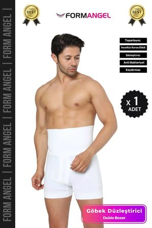 #BoxerKorse Göbek Düzleştirici Bel Basen Toparlayıcı Sıkılaştırıcı Duble Erkek Boxer Korse - 1 Adet