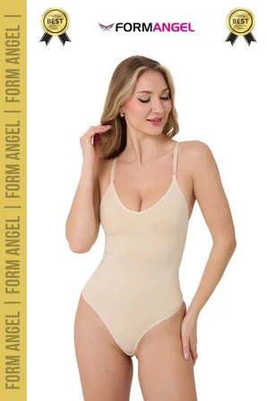 #Korse İz Bırakmayan Kaymaz Seamless Toparlayıcı Dikişsiz Kadın Çıtçıtlı String Body Korse - 4 Adet