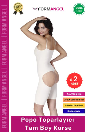 #Korse Dikişsiz Seamless Şekillendirici Kaymayan Doku Popo Toparlayıcı Tam Boy Korse - 2 Adet
