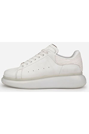 10205, Yüksek Taban Beyaz Erkek Casual Ayakkabı