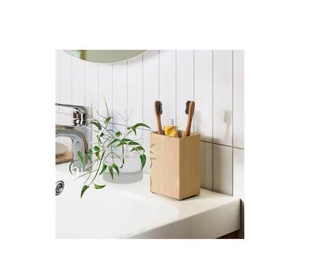 IKEA STEGESUND diş fırçalık , açık bambu, 12 cm 