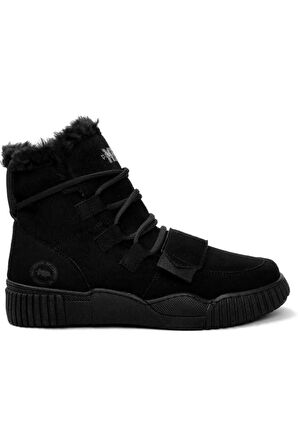 Mp 242-1876, Siyah Süet Kadın Bağcıklı Spor Bot