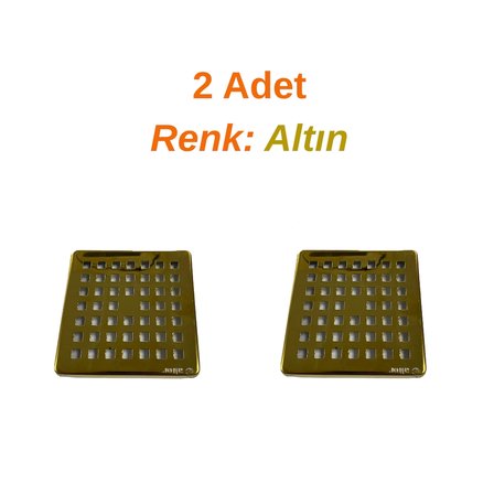 2 Adet Altın Yer Süzgeci Izgarası Paslanmaz Çelik 10x10 Uyumlu