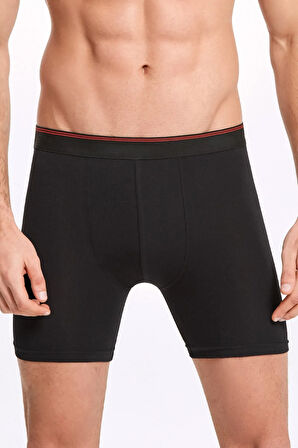 Pamuklu & Likralı 3 Adet Beyaz-Siyah-Gri Uzun Boxer LL.IL00.KE05.001