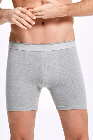 Pamuklu & Likralı 3 Adet Beyaz-Siyah-Gri Uzun Boxer LL.IL00.KE05.001