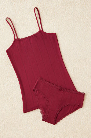 3 Adet Siyah-Beyaz-Gri %100 Pamuklu Kalp Desen İp Askılı & Bikini Külot 2'li Takım LL.IL22.KE942.001