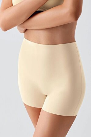 Toparlayıcı Normal Bel Mini Lazer Kesim Siyah Korse Şort OL.01.NB.9205