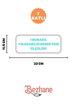 BEZHANE 7 Katlı Yıkanabilir Bebek Pedi Gemi Desenli 1 Numara