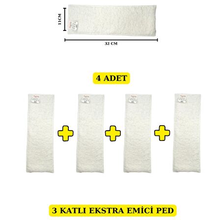 BEZHANE Baby 4 ADET - 3 KATLI EKSTRA EMİCİ YIKANABİLİR BEBEK PEDİ İÇ BEZ NO:1