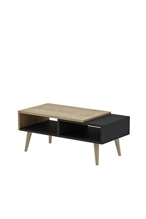 Nove Ahşap Ayaklı Orta Sehpa Antrasit-safir Meşe