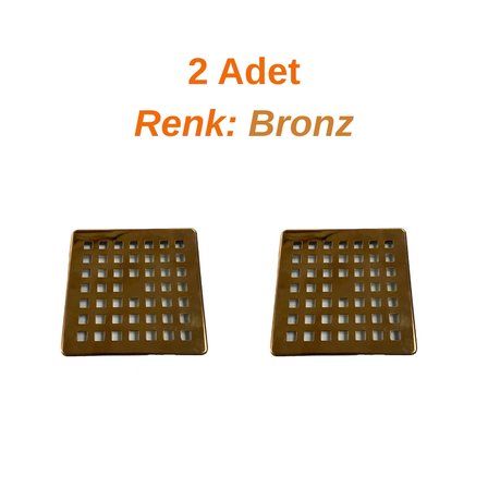 2 Adet Bronz Yer Süzgeci Izgarası Paslanmaz Çelik 10x10 Uyumlu