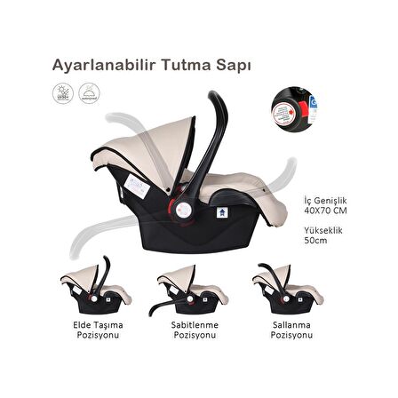 Huggy Egg 6 in 1 Çift Yönlü Travel Sistem Bebek Arabası
