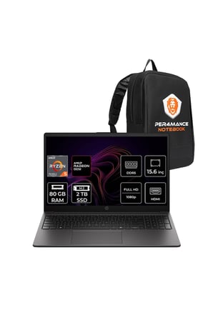 255R G10 Ryzen 5 7535U 80GB RAM 2TB SSD 15.6" FHD FreeDOS D0PK1ATPN339 Notebook + Per4 Çanta