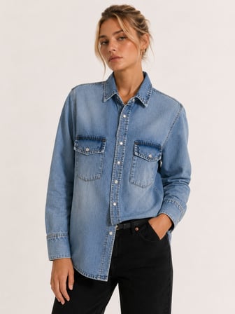 Selena Denim Gömlek XS/S Blue