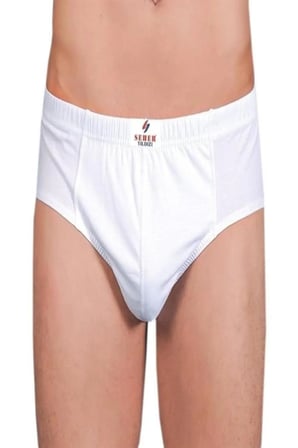 Yıldızı Beyaz 6'lı Paket %100 Pamuk Erkek Slip Külot 0005