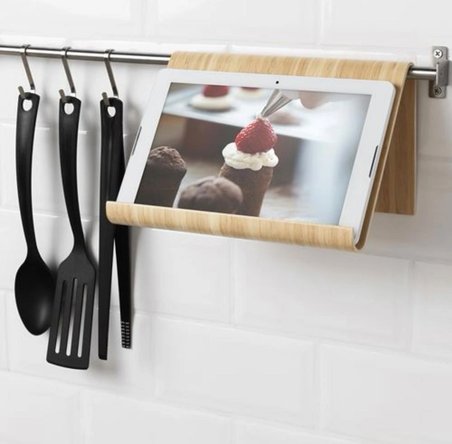 IKEA VIVALLA telefon/tablet standı, bambu, 26x17 cm