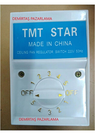Tmt Star Tavan Vantilatörü Anahtarı 5 Kademeli Hiz Ayarli