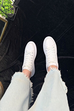 Günlük Unisex Spor Ayakkabı Vegan Deri Bağcıklı Hafif Kalın Yüksek Taban Yürüyüş Sneaker 999