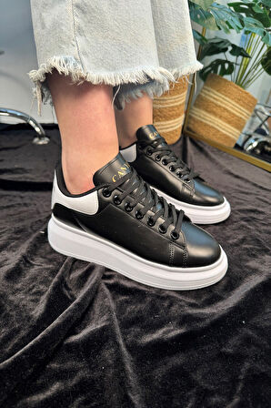 Günlük Unisex Spor Ayakkabı Vegan Deri Bağcıklı Hafif Kalın Yüksek Taban Yürüyüş Sneaker 999