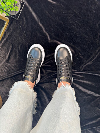 Günlük Unisex Spor Ayakkabı Vegan Deri Bağcıklı Hafif Kalın Yüksek Taban Yürüyüş Sneaker 999