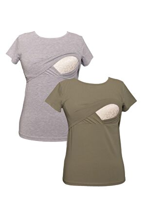 LuvmaBelly MYRA2503_2505 Emzirme tshirt seti
