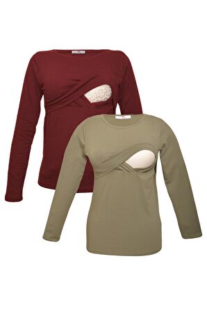 LuvmaBelly MYRA2703_2707 Emzirme tshirt seti