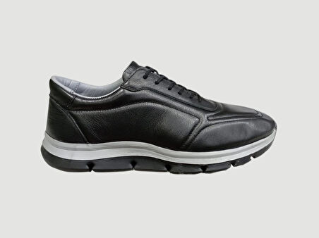 SAYAR S-301 ERKEK DERİ CASUAL HAFİF TABAN AYAKKABI SİYAH