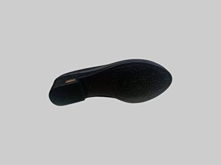 CASTLE BLACK CB-24553 KADIN DERİ HAFİF TOPUKLU COMFORT AYAKKABI SİYAH