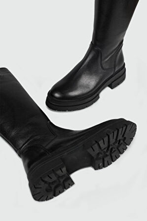 CASTLE BLACK CB-25900-1 KADIN DERİ ÇİZME SİYAH