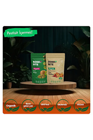 ORGANİK KURUTULMUŞ KİVİ & ÇITIR SEBZE (KAPYA BİBER, CHERRY DOMATES, SOĞAN) İKİLİ PAKETİ