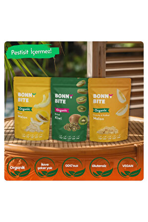 KURUTULMUŞ ORGANİK KAVUN, KİVİ & ÇITIR KAVUN 3'LÜ PAKETİ