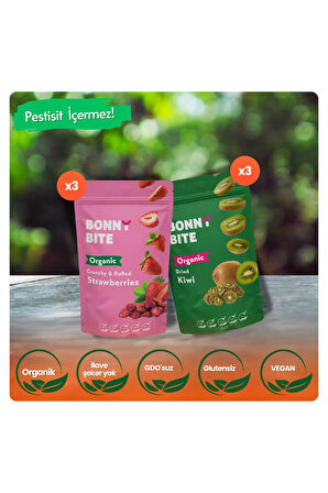 ORGANİK ÇITIR ÇİLEK & KURUTULMUŞ KİVİ 6'LI PAKETİ