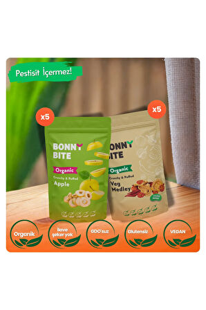 ORGANİK ÇITIR ELMA & ÇITIR SEBZE (KAPYA BİBER, CHERRY DOMATES, SOĞAN) 10'LU PAKETİ