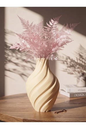 Aura Vazo 20cm - Modern Estetik Tasarım Dekoratif Ev Ofis Salon Dekorasyonu İçin Şık Obje - Minimalist Tasarım Çiçeklik Masa Üstü Süs Eşyası