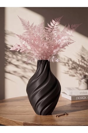 Aura Vazo 20cm - Modern Estetik Tasarım Dekoratif Ev Ofis Salon Dekorasyonu İçin Şık Obje - Minimalist Tasarım Çiçeklik Masa Üstü Süs Eşyası