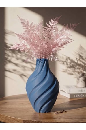 Aura Vazo 20cm - Modern Estetik Tasarım Dekoratif Ev Ofis Salon Dekorasyonu İçin Şık Obje - Minimalist Tasarım Çiçeklik Masa Üstü Süs Eşyası