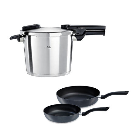 Fissler Vitaquick Premium 6 Litre Düdüklü Tencere + Tava Set