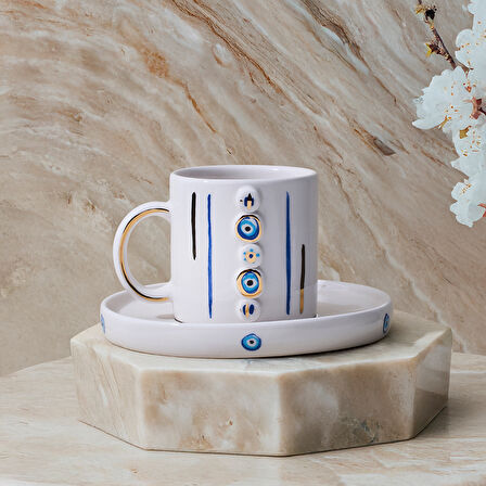 Canarels Nazar Boncuklu-Çizgili Fincan 100 ml